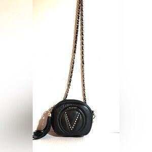 Valentino black leather crossbody handbag